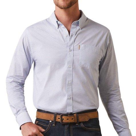 ariat white mens modern slim button down shirt